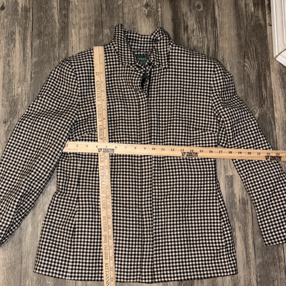 Ralph Lauren 100% Wool Jacket Houndstooth Women's Size 10 - Picture 4 of 7